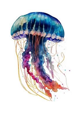 Jellyfish Watercolor Art