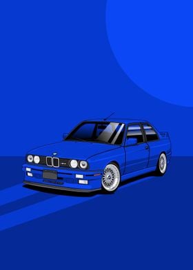 Art Car BMW E30 M3 BLUE