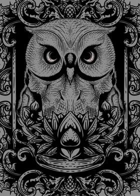 Owl engraving