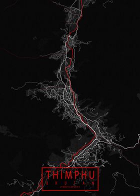 Thimphu City Map Oriental