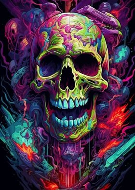 Scream Psychedelic Skull