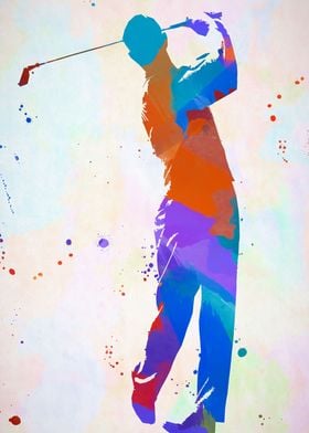 Golfer Color Splash
