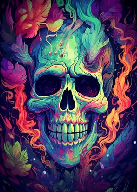Smoke Psychedelic Skull
