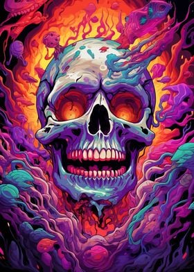 Space Psychedelic Skull