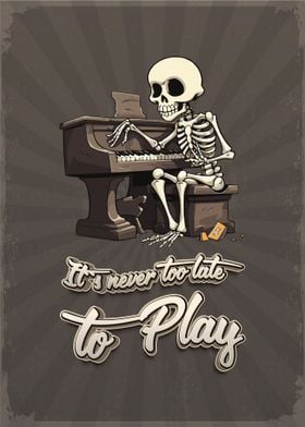 Skull Playing Piano
