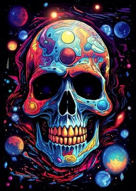 Space Psychedelic Skull