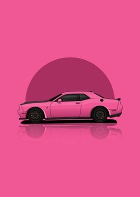 Car Dodge Challenger Pink