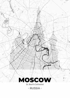 Moscow City Map White