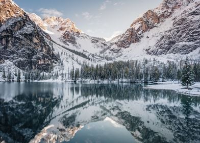 Snowing in mountains