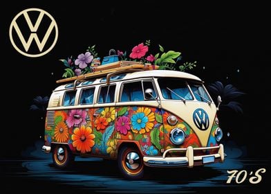 VW Bus Flower