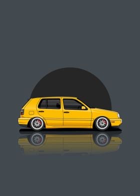 Volkswagen Golf Mk3 yellow