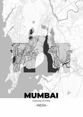 Mumbai City Map White