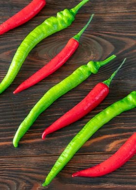 Red and green chili pepper