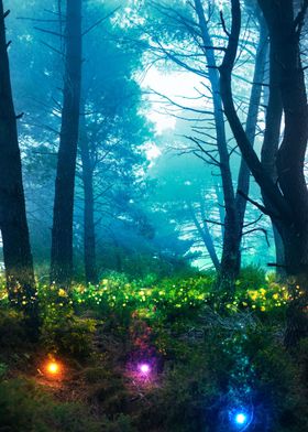 Magical nighttime landscap