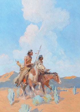 Indian Warriors In Desert