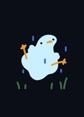 Little duck under the rain