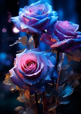 Blue and Purple Rose