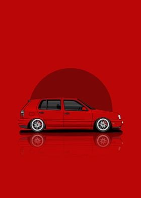 Art Car Volkswagen Mk3 Red