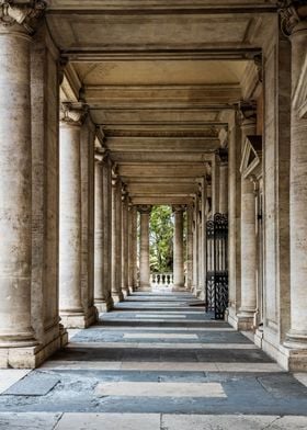 Colonnade in Rome Italy