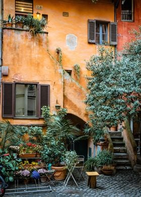 Courtyard in Rome italy