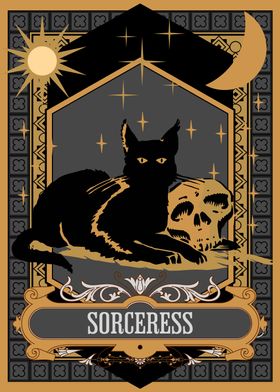 BLACK CAT TAROT CARD