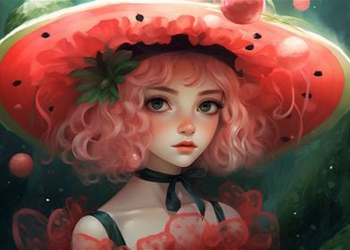 Girl in Watermelon Hat