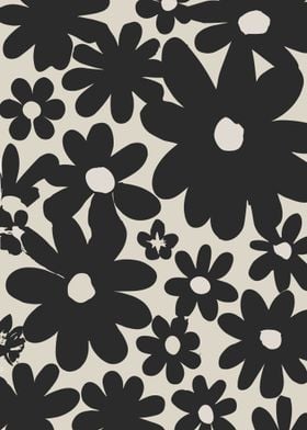 Black Flowers Pattern