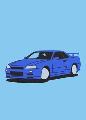 Nissan GTR R34 Blue