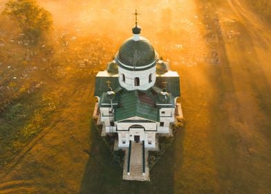 Aerial View of a Church