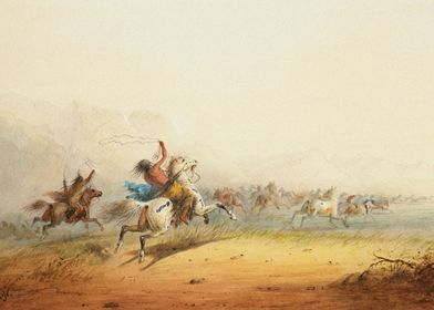 Indians Chasing Horses
