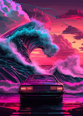 Car vaporwave