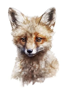 Cute Red Fox watercolor