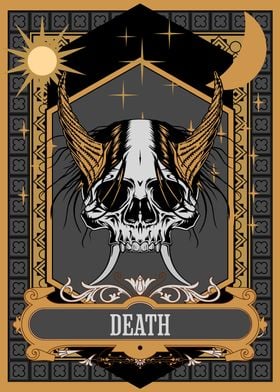 DEATH SKULL HORNS TAROT