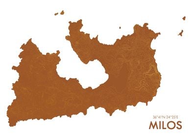 Topographic map Milos