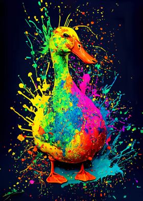 Paint Splatter Duck