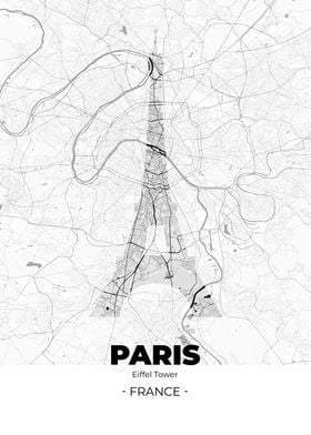 Paris City Map White