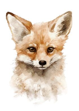 Cute Red Fox watercolor