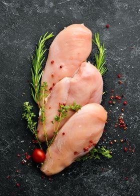 Raw chicken fillet