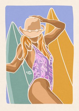 Bikini surf girl