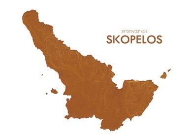 Topographic map skopelos