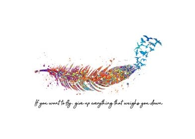 feather watercolor