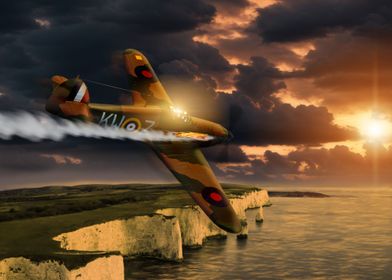 Hawker Hurricane On Fire