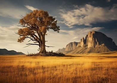 Sunset in the field