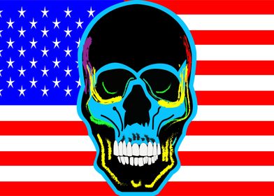 Skull with American flagU