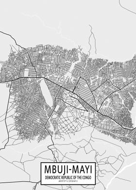 Mbuji Mayi City Map Light