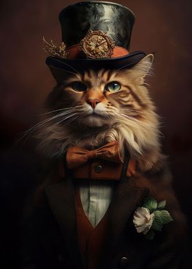 Elegante altmodische Katze