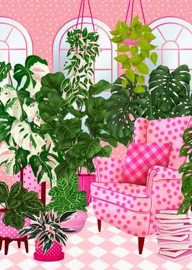 Pink Room With Plants