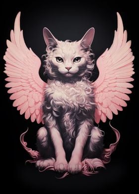 Amazing Cherub Angel Cat