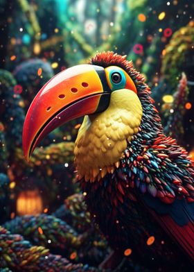 Glowing Toucan Bird