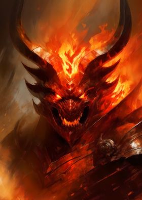 Face of the fire demon